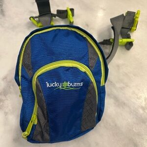 Lucky Bums ski harness trainer aid Blue and Gray Kids Backpack